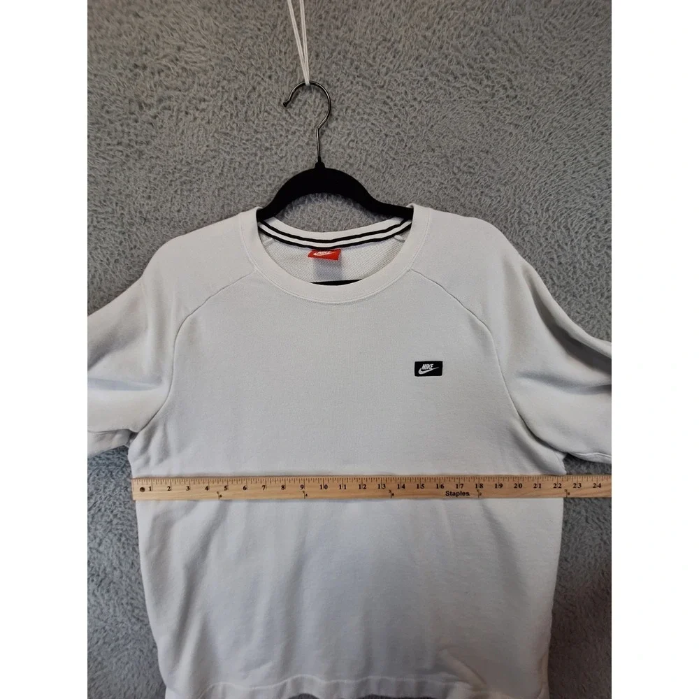 Nike Sportswear T Shirt Mens XL White Script Logo Cotton Herren Modern Crew Neck
